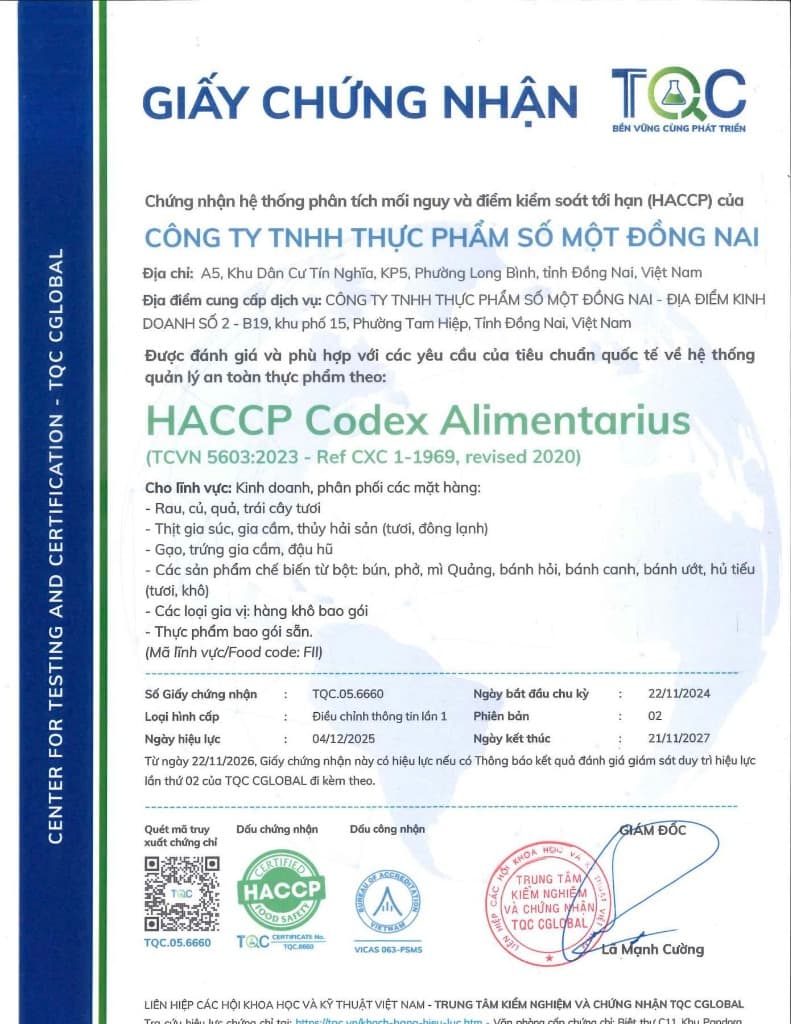 Chứng nhận HACCP