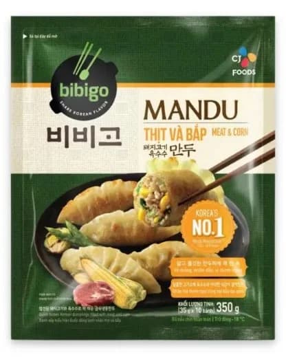 Bánh xếp nhân thịt và bắp mandu loại 350gr