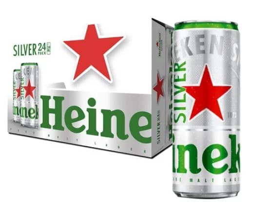 Bia Heniken lon 330ml Silver*24 lon