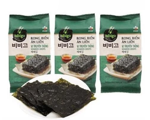 Rong biển ăn liền Bibigo 4gr/ gói, 3 gói/ lốc