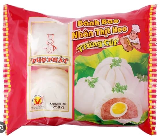 Bánh bao Thọ Phát 1/2 trứng muối+ 1 trứng cút (4 cái/ bịch)