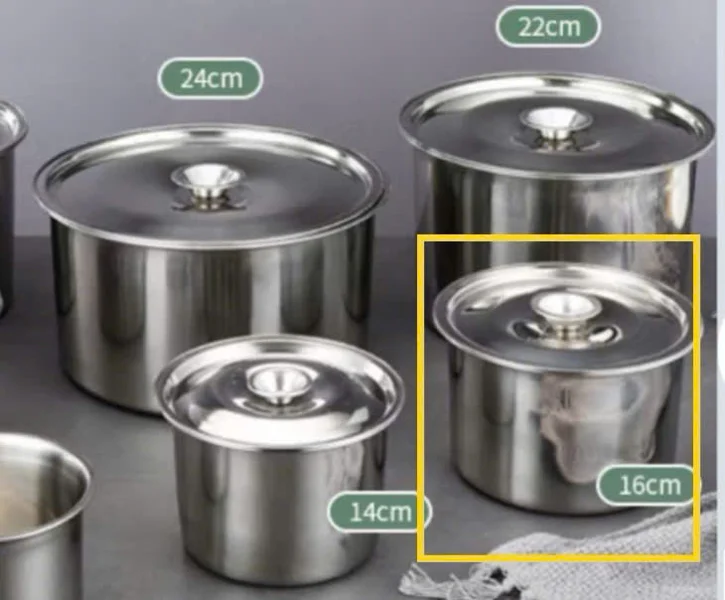Thố inox tròn đựng thực phẩm 16cm có nắp