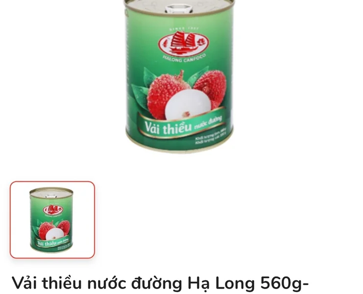 Vải thiều nước đường Hạ Long 560g